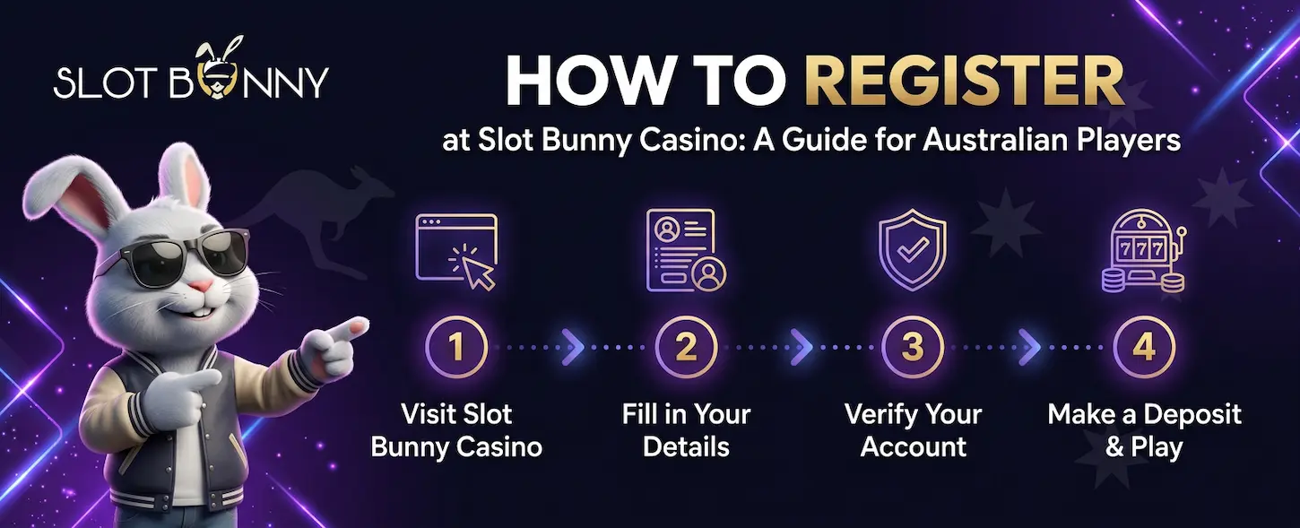 Step-by-step guide on how to register at Slot Bunny Casino for Australian players in a few easy steps.